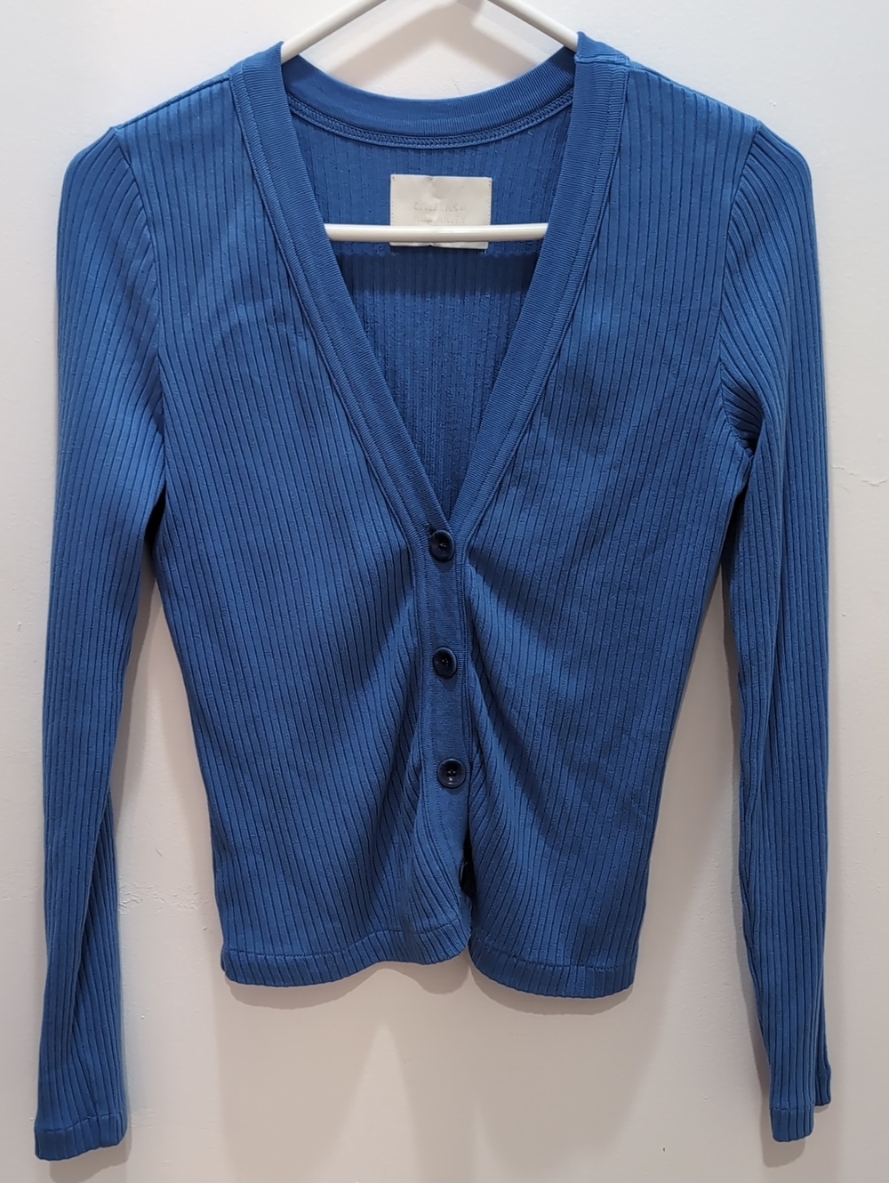 Citizens Of Humanity Freja Ribbed Cardigan Top in Yacht L - Picture 3 of 9